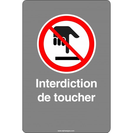 Affiche de sécurité aux normes CSA: Interdiction de toucher