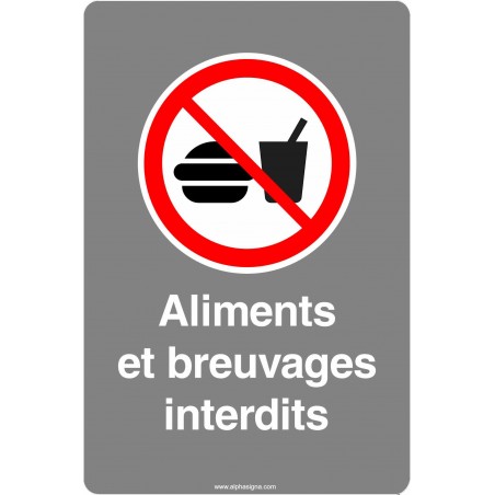 Affiche de sécurité aux normes CSA: Aliments et breuvages interdits