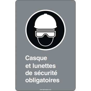 Affiche de sécurité aux normes CSA: Casque et lunettes de sécurité obligatoire