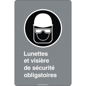 Affiche de sécurité aux normes CSA: Lunettes et visière de sécurité obligatoire