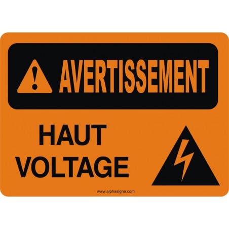 Affiche de sécurité: AVERTISSEMENT Haut voltage