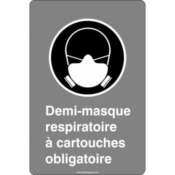 Affiche de sécurité aux normes CSA: Demi-masque respiratoire à cartouches obligatoire