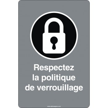 Affiche de sécurité aux normes CSA: Respectez la politique de verrouillage