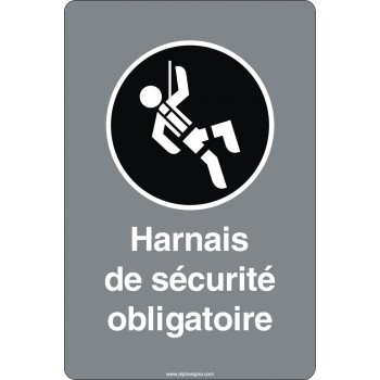 Affiche de sécurité aux normes CSA: Harnais de sécurité obligatoire