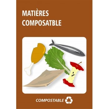 Affiche de recyclage: Matières compostables