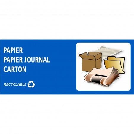 Affiche rectangulaire de recyclage: Papier, papier journal et carton