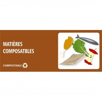 Affiche rectangulaire de recyclage: Matières compostables