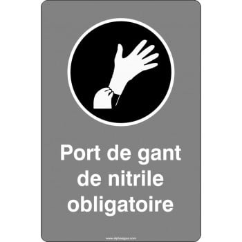 Affiche de sécurité aux normes CSA: Port de gants de nitrile obligatoires