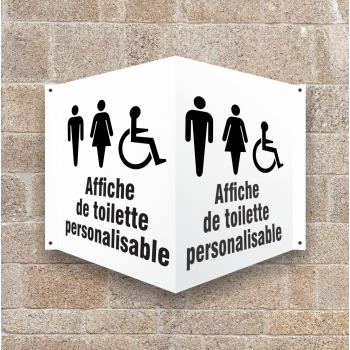 Affiche de toilette en forme de V: PERSONNALISABLE