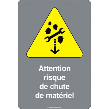 Affiche de sécurité aux normes CSA: Attention risque de chute de matériels