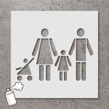 Pochoir stencil standard pictogramme seulement: Stationnement famille