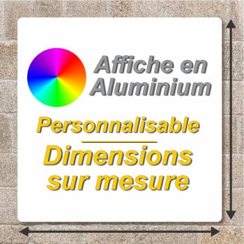 Affiche personnalisable en aluminium: Effet standard avec dimensions sur mesure (max:60x90cm)