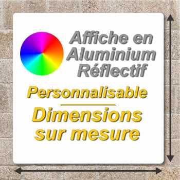 Affiche personnalisable en aluminium: Effet réflectif avec dimensions sur mesure (max:60x90cm)