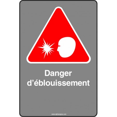 Affiche de sécurité aux normes CSA: Danger d'éblouissement