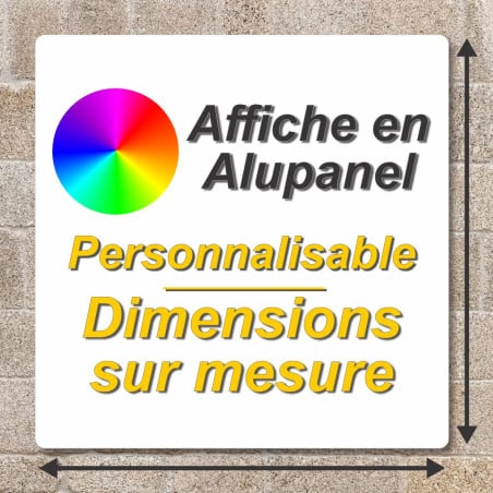 Affiche personnalisable en alupanel: Effet standard avec dimensions sur mesure (max:60x90cm)