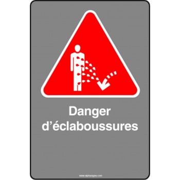 Affiche de sécurité aux normes CSA: Danger d'éclaboussures
