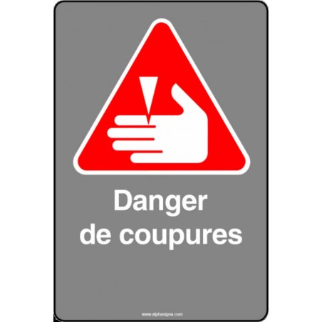 Affiche de sécurité aux normes CSA: Danger de coupures