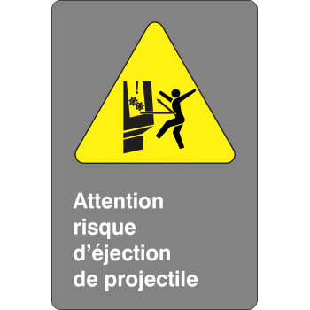 Affiche de sécurité aux normes CSA: Attention risque d'éjection de projectile