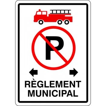 Affiche de sécurité-incendie: Stationnement interdit - règlement municipal