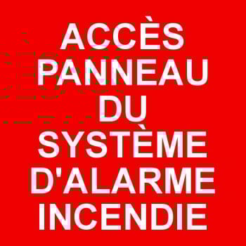 Affiche de sécurité-incendie: Accès panneau du  système d’alarme incendie