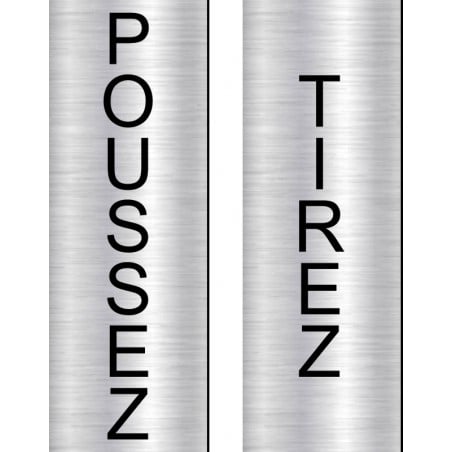 Ensemble plaques autocollantes pour porte, Poussez et Tirez