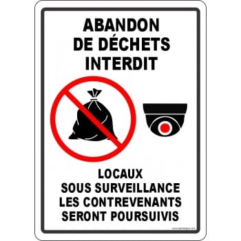 Affiche de sécurité: Abandon de Déchets interdit