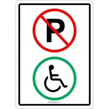 Affiche de stationnement interdit:  Réservé pour handicapé seulement