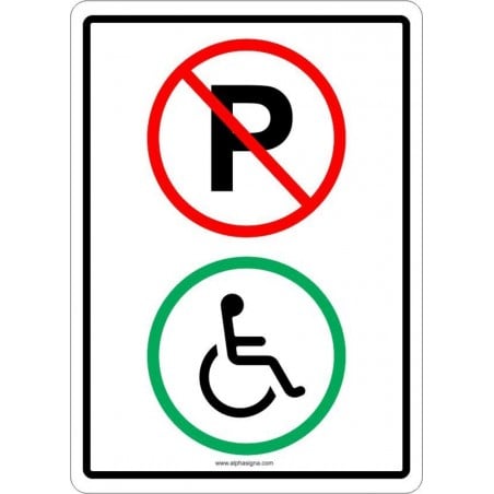Affiche de stationnement interdit:  Réservé pour handicapé seulement
