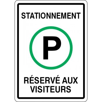 Affiche pour stationnement: Réservé aux visiteurs