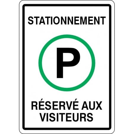 Affiche pour stationnement: Réservé aux visiteurs