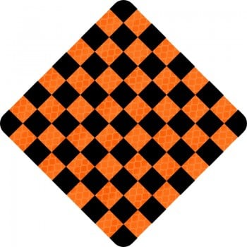 Panneau de travaux routiers:  Damier, fin de voie ou chemin