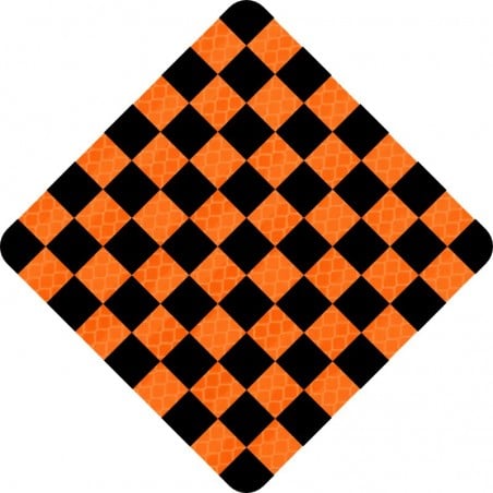 Panneau de travaux routiers:  Damier, fin de voie ou chemin