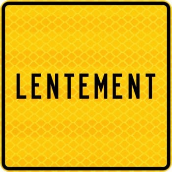 Panneau de danger: Lentement