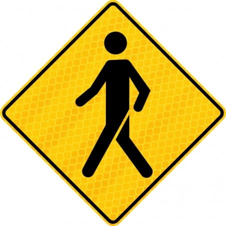 Panneau de danger: Signal avancé de passage pour piétons