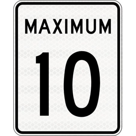 Panneau de limite de vitesse Maximum : 10 km/h