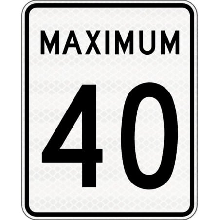 Panneau de limite de vitesse Maximum : 40 km/h