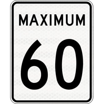 Panneau de limite de vitesse Maximum : 60 km/h