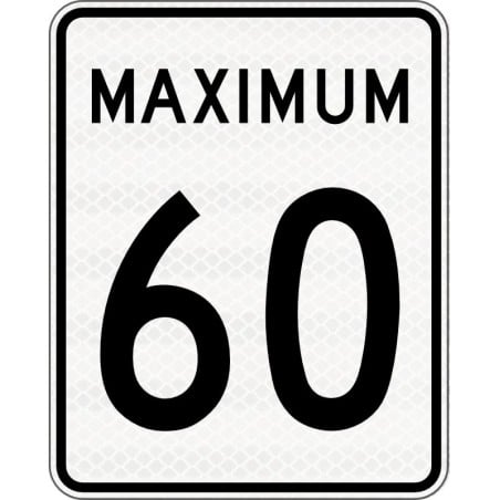 Panneau de limite de vitesse Maximum : 60 km/h