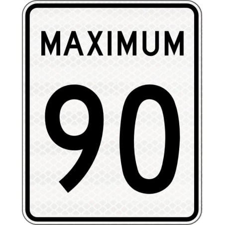 Panneau de limite de vitesse Maximum : 90 km/h