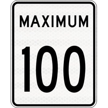 Panneau de limite de vitesse Maximum : 100 km/h