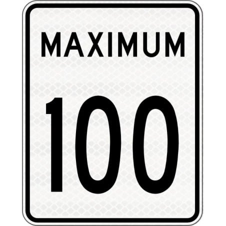 Panneau de limite de vitesse Maximum : 100 km/h