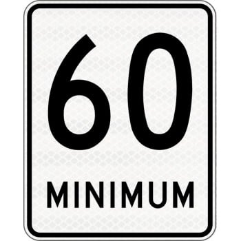 Panneau de limite de vitesse minimum : 60 km/h