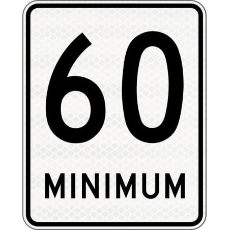 Panneau de limite de vitesse minimum : 60 km/h