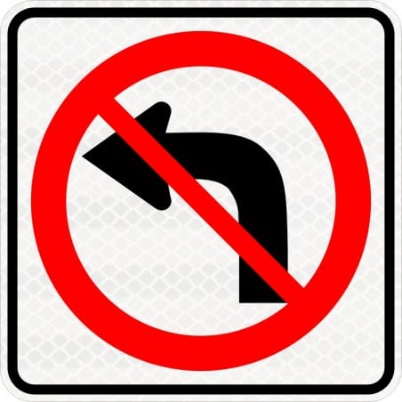 Panneau de virage à gauche interdit