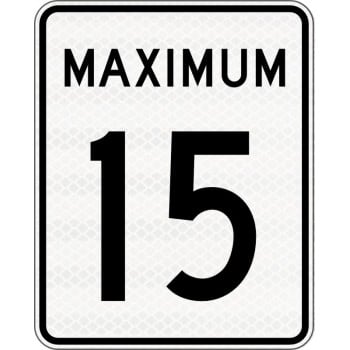 Panneau de limite de vitesse Maximum : 15 km/h