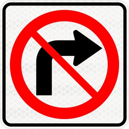 Panneau de virage à droite interdit