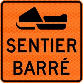 Panneau de travaux routiers: Sentier de véhicules hors route barré