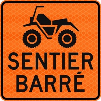 Panneau de travaux routiers: Sentier de véhicules hors route barré