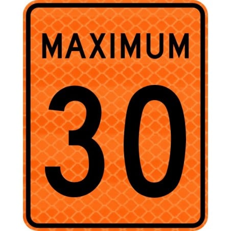 Panneau de travaux: Limite de vitesse, Maximum : 30 km/h