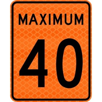 Panneau de travaux: Limite de vitesse, Maximum : 40 km/h